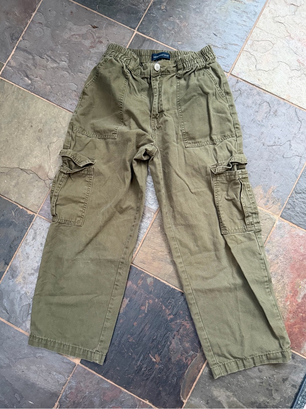 Cropped Olive Green Utility Straight Leg Cargo- S